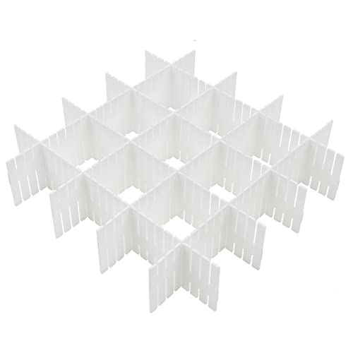 Image of 8Pcs Drawer Dividers 2.7 Inch Tall Adjustable Drawer Organizer Separators for Clutter Kitchen Cutlery Dresser Tools Can Help Tidy Office Desk Clinic Bedroom Storage White, Polypropylene