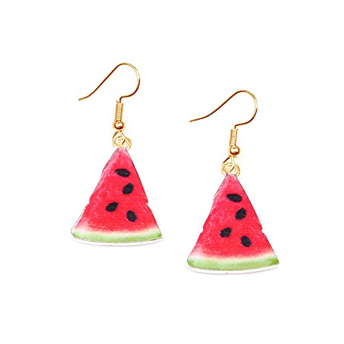 Funny Fruit Earrings Cute Watermelon Candy Dangle Drop Earrings for Women Girls (Watermelon)