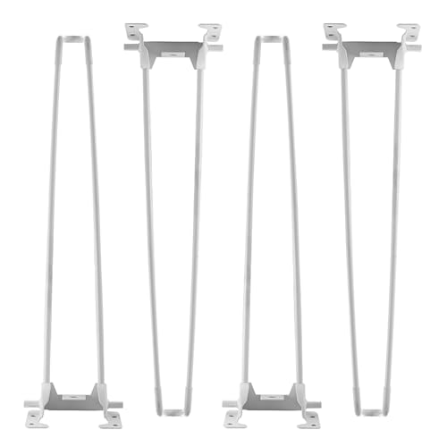 ACRaBoss Patas de Mesa de Horquilla Industriales Modernas para Muebles de Bricolaje Patas de Hierro Forjado Plegables con Tornillo Ideal para Mesa de Café Mesa de Comedor Soporte de Barra/White/60Cm/2