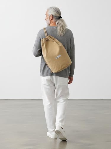 Image of The House of tara Distressed Canvas Backpack /Rucksack for Unisex | 20 Litres | Casual Cotton Bag with Spacious Compartment & Drawstring Strap | Suitable for Everyday Essentials