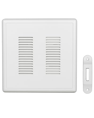 PrimeChime Plus 2 Electric Doorbell Kit - Doorbells for Home - Includes Selectable Ring Chimes - Deco Button, White - NICOR Lighting -  PRCP2DBWH