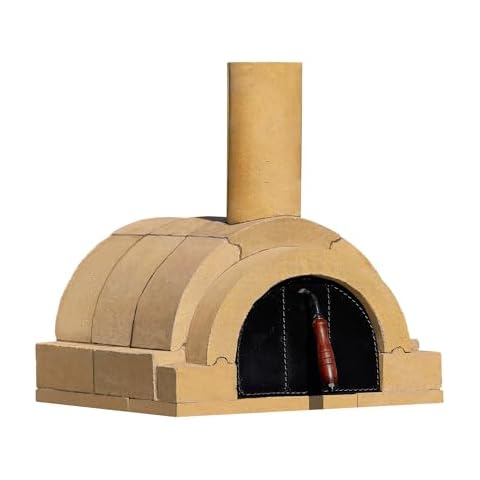GIRtech BRAVO Wood Burning Fire Brick Pizza Oven for Outdoor Cooking - FULLY DIY KIT - Includes Firebrick Set, Refractory Glue, Trowel, Gloves, Cover, Steel Gate, Assembly Instructions (3 hours) Cover