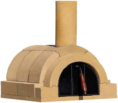 GIRtech BRAVO Wood Burning Fire Brick Pizza Oven for Outdoor Cooking - FULLY DIY KIT - Includes Firebrick Set, Refractory Glue, Trowel, Gloves, Cover, Steel Gate, Assembly Instructions (3 hours)