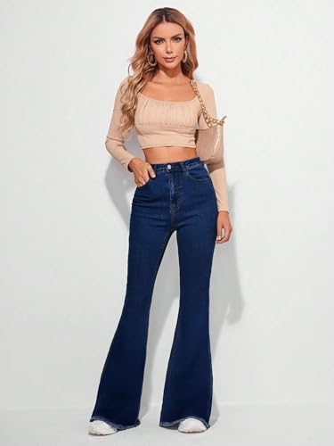 Image of KOTTY Women's High Waist Flared Fit Stretchable Denim Jeans for Casual