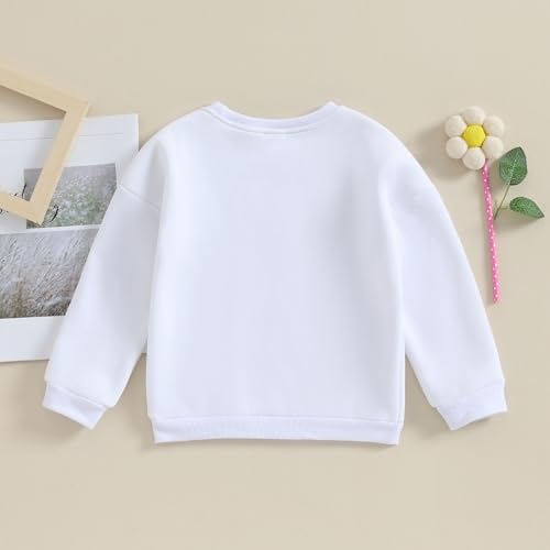 Toddler Baby Girls Long Sleeve Crewneck Embroider Pullover Sweatshirt Sweater Outfits Solid Color Casual Clothes3