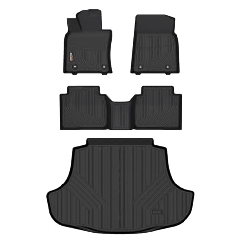 Binmotor-for Lexus ES 2019-2024 ES350/ES300h & 2025 ES300h/ES Hybrid All Weather Car Floor Mats and Cargo Mat Set, TPE Rubber Liners for Lexus ES Accessories Car Mats Trunk Mat- Black