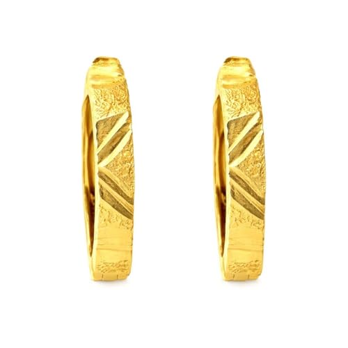 Créoles en or jaune fini les allergies avec ces boucles d'oreilles 18 carats