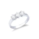 GV GIOIELLI DI VALENZA Anello modello Trilogy in Oro bianco 18k con Diamanti ct. 0,75.