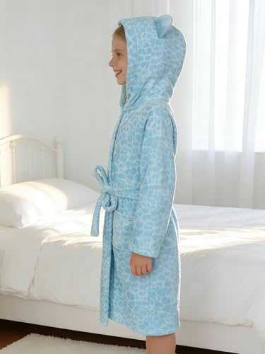 Image of Doctor Unicorn Soft Hooded Rainbow Bathrobe Sleepwear for Girls