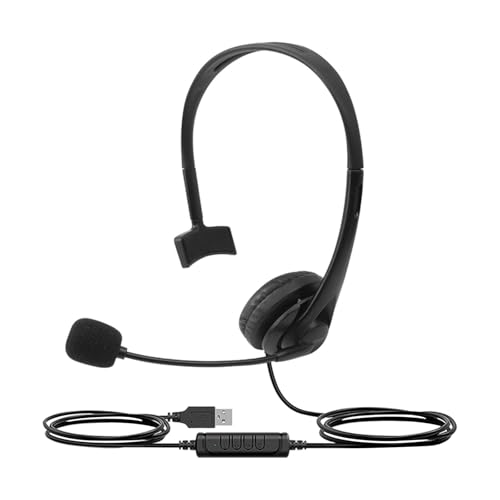 Fiocias Auriculares USB con Micrófono, Ideales para Centros de Llamadas, con Cable, para Uso Individual en Reuniones.