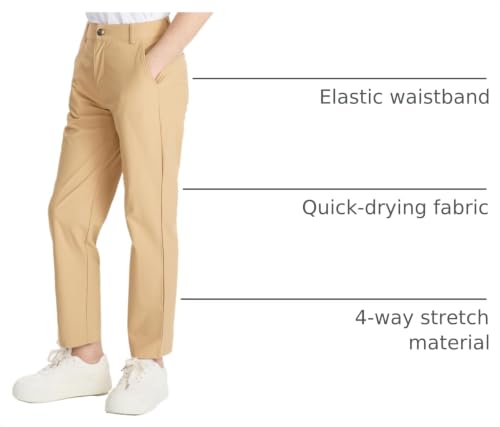 Image of DEVOROPA Youth Boy's Golf Pants Quick Dry Athletic Chino Flat Front Pants Kids School Uniform Clothes