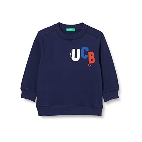 United Colors of Benetton Boy's Jersey G/C M/L 3J70G104B Long Sleeve Crewneck Sweatshirt, Dark Blue 252, 98 Cover