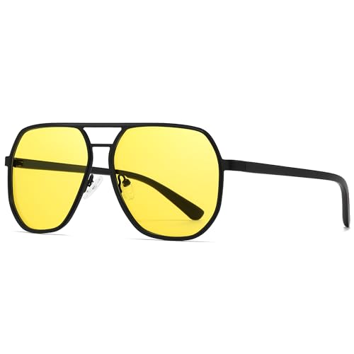 Image of SUNGAIT Polygon Aviator Sunglasses for Men Polarized Trendy Square Sun Glasses Retro Pilot Shades UV Protection