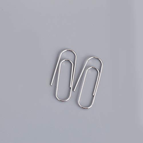 Paper Clip Cartilage Small Hoop Earrings for Women S925 Sterling Silver Fashion Minimalist Punk Goth Safety Pin Dangle Drop Thin Huggie Hoops Lightweight Personalized Gifts Bff Daugther (Silver)3
