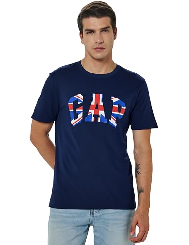 Image of Gap Men Printed Regular fit Half Sleeve Round Neck Cotton T-Shirt