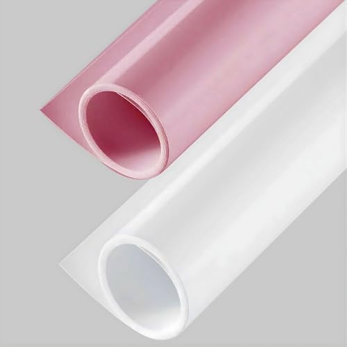 Image of SMILEDRIVE Photography Background Sheets, 60 x 120 cm, Pink & White | Waterproof, Wrinklefree, PVC Material