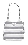 Maße: 34x45cm Krasilnikoff - Danish Design Tasche Stripes anthrazit weiss