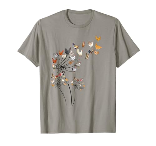 Cute Dandelion Chickens Lover Shirts for Women Girls Teen T-Shirt