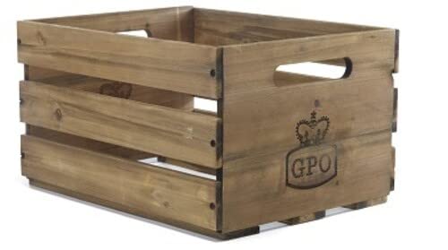 GPO CASSA Caja de almacenamiento para guardar hasta 100 discos de vinilo de 12" - Acabado de madera Cover