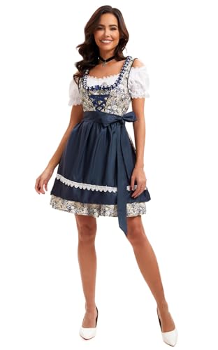Ytws Blue-White Dirndl Dresses Women Outfits For German Traditional Oktoberfest Costume Cosplay thumb #6