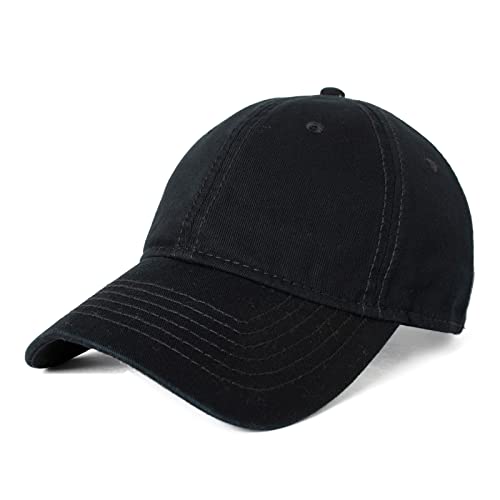 Comhats Baseball Cap für Herren und Damen Baseballkappe Unisex 100% Baumwolle einfarbig Outdoor Baseballmütze Schwarz 59-62cm/L Cover