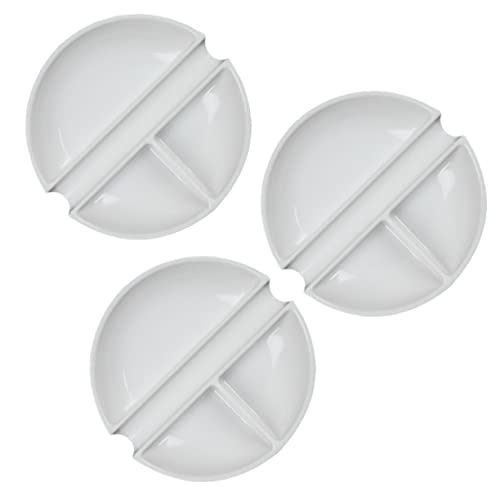 Veemoon 3Pcs Porcelain White Multi Purpose Ink Plates Round Palette for Calligraphy Painting and Art Crafts Lightweight and Convenient for Students and Adults