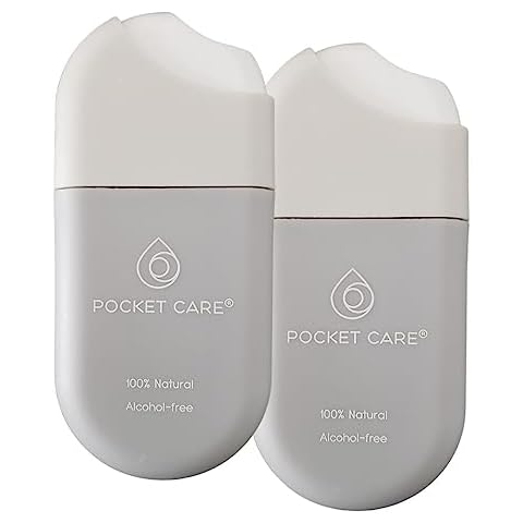 POCKET CARE | 2 Pack Unscented Hand Moisturizing Spray .50 Fl OZ each bottle - natural moisturizing Spray for Hands | Organic Spray | Spray Travel Size - Travel Accessories | 100% natural Cover