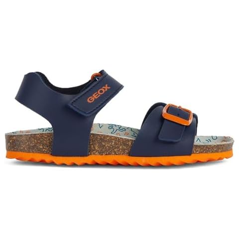 Geox J Ghita Boys' Sandal in Navy and Orange Cover