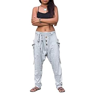 Dames harem hippie broek baggy hoge taille gesmokte taille dun met zak loungebroek voor zomer plus size