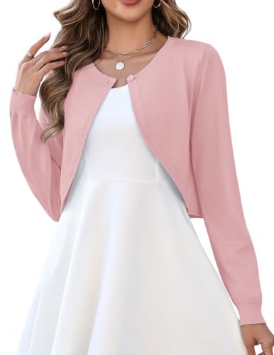 Zeagoo Cropped Cardigan Sweaters for Women Long Sleeve Knit Bolero Shrugs - image 1