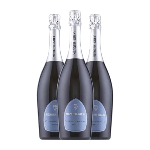 Menger-Krug Sekt Flaschengärung Chardonnay Brut 75 cl Espumoso blanco (Caja de 3 Botellas de 75 cl)