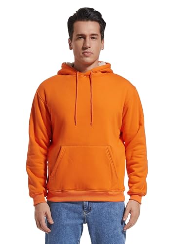 Gesean Men's Cotton Fleece Pullover Hoodie Long Sleeve Hooded Sweatshirt with Kangaroo Pocket3