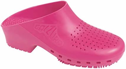 CALZURO Hot Pink Classic Autoclavable Clogs with Upper Ventilation, Made in Italy, Non Slip, Eco Friendly, Rubber Nursing Shoes, for Gardening+Food Service, Cruelty Free - 37/38 US Women's 8.0-8.5
