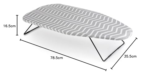 Miniatura 8 de Jata Hpla8214 - Tabla De Planchar Sobremesa. Plegable. Compacta. Superficie De 75 X 34 Cm. Válida Para Colgar. Ocupa Poco Espacio. Funda De Algodón. Gris Y Blanco