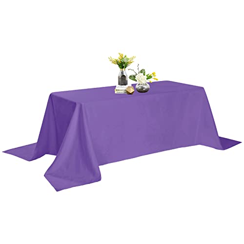 90x156 Purple Tablecloth - Stain and Wrinkle Resistant Washable Polyester Table Cloth, Decorative Table Cloth for Dining Table, Buffet Parties and Wedding, Purple