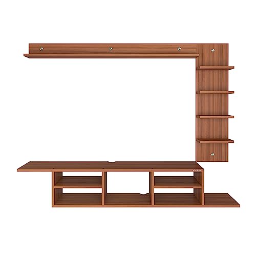 Image of Anikaa Charley Engineered Wood Wall Mount TV Unit /TV Stand /Wall Set Top Box Stand /TV Cabinet /TV Entertainment Unit (Walnut)(Ideal for Upto 55 inch)(D.I.Y)