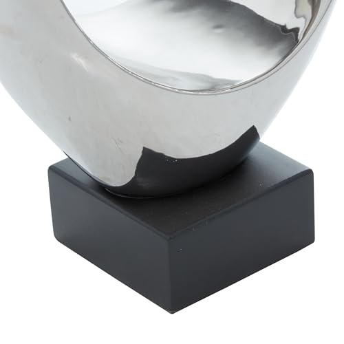 Escultura Decorativa Abstracta en Polystone Plata 10x5x14 pulg miniatura 5