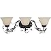 Maxim 2865FIOI Elegante Crystal and Leaves Around Vines Frosted Ivory Glass Bath Vanity Wall Mount, 3-Light 180 Total Watts, 9"H x 28"W, Oil Rubbed Bronze