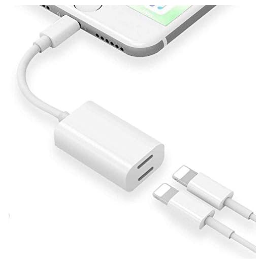 [Apple MFi Certified] iPhone Adapter & Splitter, 2 in 1 Dual Lightning Headphone Jack Aux Audio & Charge Adapter Dongle for iPhone 13/12/SE/11/XS/XR/X/8/7 Support Call + Charge + Sync + Music Control