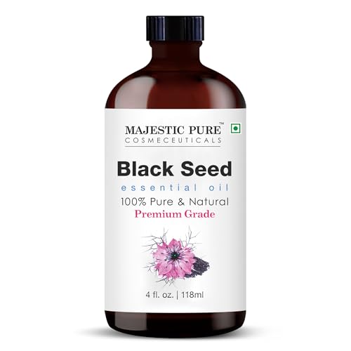 Image of Majestic Pure Blackseed Essential Oil for Diffuser - 4 Fl Oz | 100% Natural Essentials Oils for Aromatherapy, Massage, candle making, soap making and custom essential oil blends