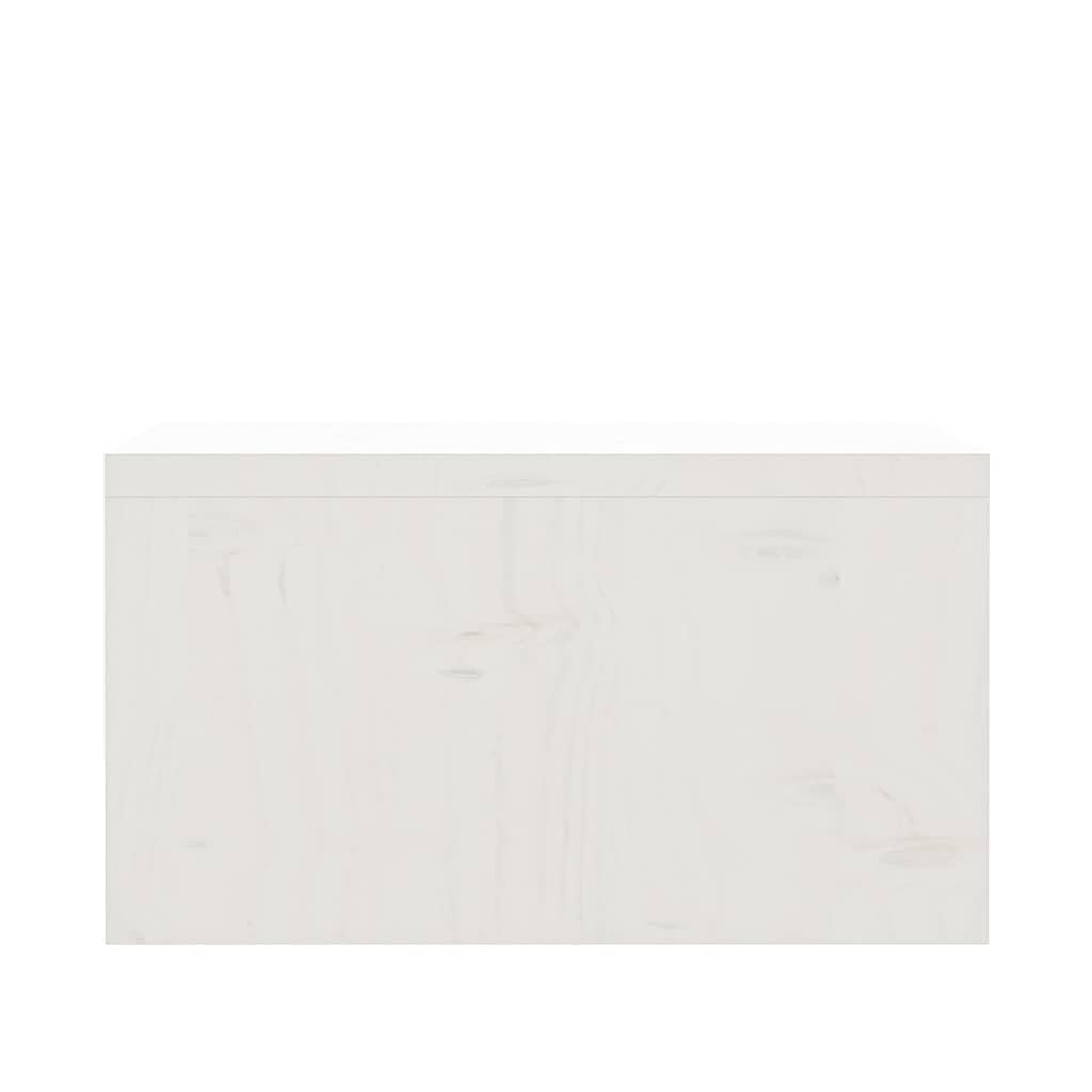 Soporte para monitor de madera maciza de pino, color blanco