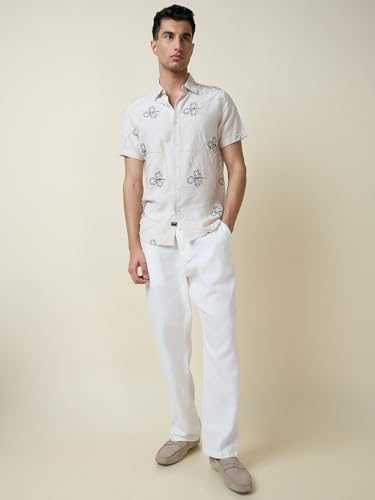 Image of Thomas Scott Men Premium Embroidered Slim Fit Casual Shirt