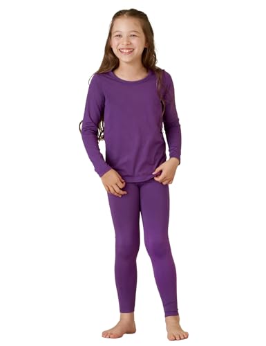 LAPASA Girls Thermal Underwear Set Fleece Lined Long John Base Layer Top & Bottom Ski Winter Extreme Cold Warm G03