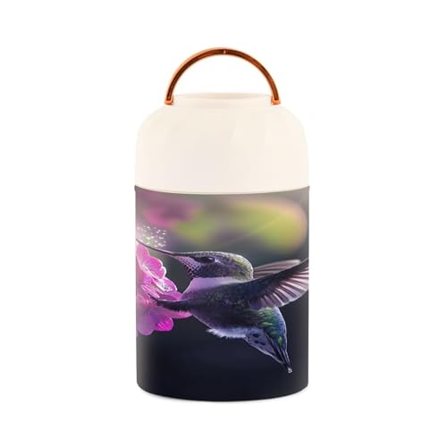 Tarro de comida aislado con boca ancha y cuchara plegable hermético de 500ml 3