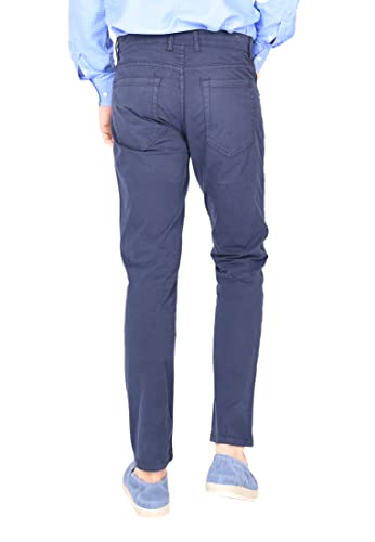 Pantalon homme élégant slim fit en coton bleu taille 44 - 4