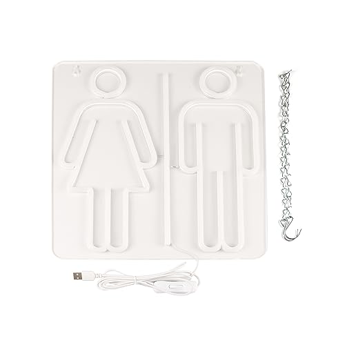 Image of Toilets Neon Signs for Wall Decor Neon Lights for Bedroom Led Business Signs Suitable for Washroom Restroom Christmas Birthday Party Unique Gift for Lover, 5V Power Adapter, 13*12 Inch(White)