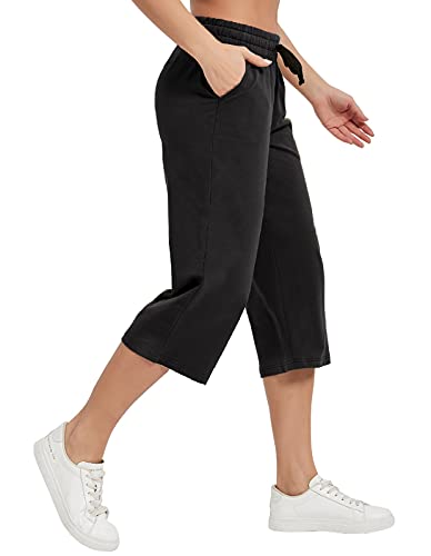 SPECIALMAGIC Women Capri Pants Cotton Yoga Wide Leg Pajama Pants Capris Sweatpants Sports2