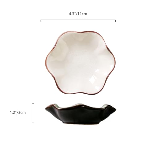 Image of Ice Cracking Leaf Jewelry Dish, Decorative Ring Holder Small Trinket Tray Bowl, Gifts for Daughter Mom Friends, Milk White.