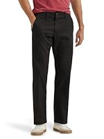 Lee Men's Extreme Motion Flat Front Regular Straight Pant Black 33W x 29L
