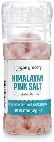 Amazon Grocery, Himalayan Pink Salt Adjustable Grinder, 4.77 Oz (Previously Amazon Fresh, Packaging May Vary)